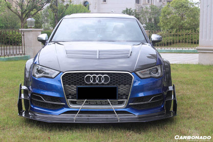 Guardabarros ancho de fibra de carbono estilo BKSS para Audi S3 A3 Sline Sedán Carbonado 2013-2016