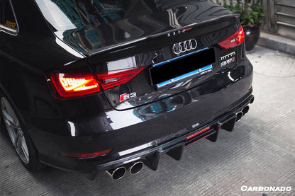Carbonado 2013-2016 Audi S3 A3 Sline Sedan BKSS Style Carbon Fiber Rear Lip Diffuser