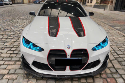 Carbonado 2021-2024 BMW M3 G80   G81 M4 G82   G83 D3 Style DRY Carbon Fiber Fornt Lip Splitter with Winglets