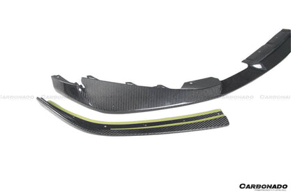 Carbonado 2021-2024 BMW M3 G80   G81 M4 G82   G83 D3 Style DRY Carbon Fiber Fornt Lip Splitter with Winglets