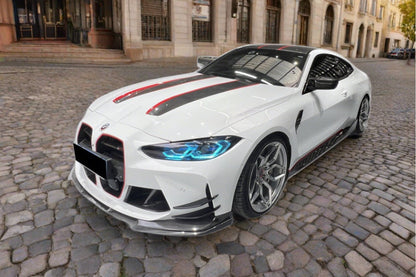 Carbonado 2021-2024 BMW M3 G80   G81 M4 G82   G83 D3 Style DRY Carbon Fiber Fornt Lip Splitter with Winglets