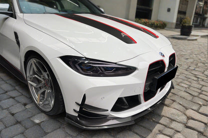 Carbonado 2021-2024 BMW M3 G80   G81 M4 G82   G83 D3 Style DRY Carbon Fiber Fornt Lip Splitter with Winglets