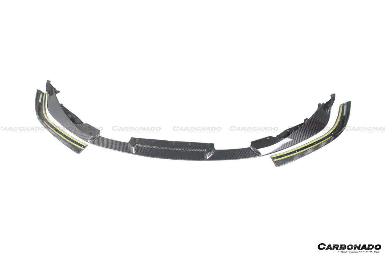 Carbonado 2021-2024 BMW M3 G80   G81 M4 G82   G83 D3 Style DRY Carbon Fiber Fornt Lip Splitter with Winglets
