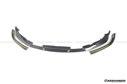 Carbonado 2021-2024 BMW M3 G80   G81 M4 G82   G83 D3 Style DRY Carbon Fiber Fornt Lip Splitter with Winglets