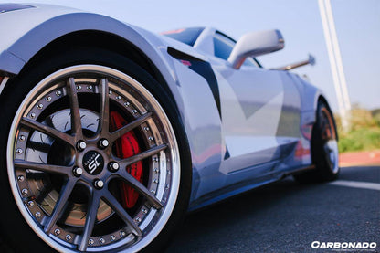 Extensión de faldones laterales de fibra de carbono estilo APR para Corvette C7 Stingray Carbonado 2013-2019
