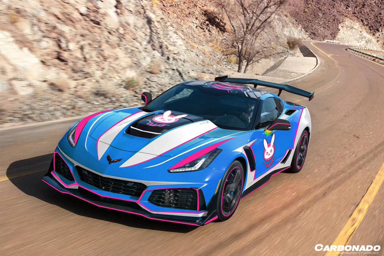 Carbonado 2013-2019 Corvette C7 Z06 Grandsport AR Style Carbon Fiber Side Skirts Extension