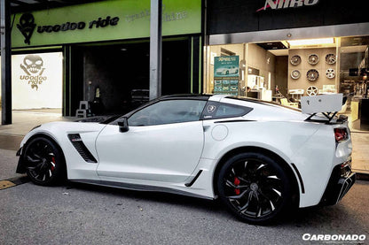 Carbonado 2013-2019 Corvette C7 Z06 Grandsport AR Style Carbon Fiber Side Skirts Extension