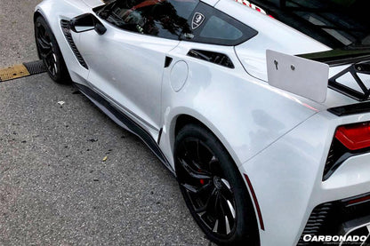 Carbonado 2013-2019 Corvette C7 Z06 Grandsport AR Style Carbon Fiber Side Skirts Extension