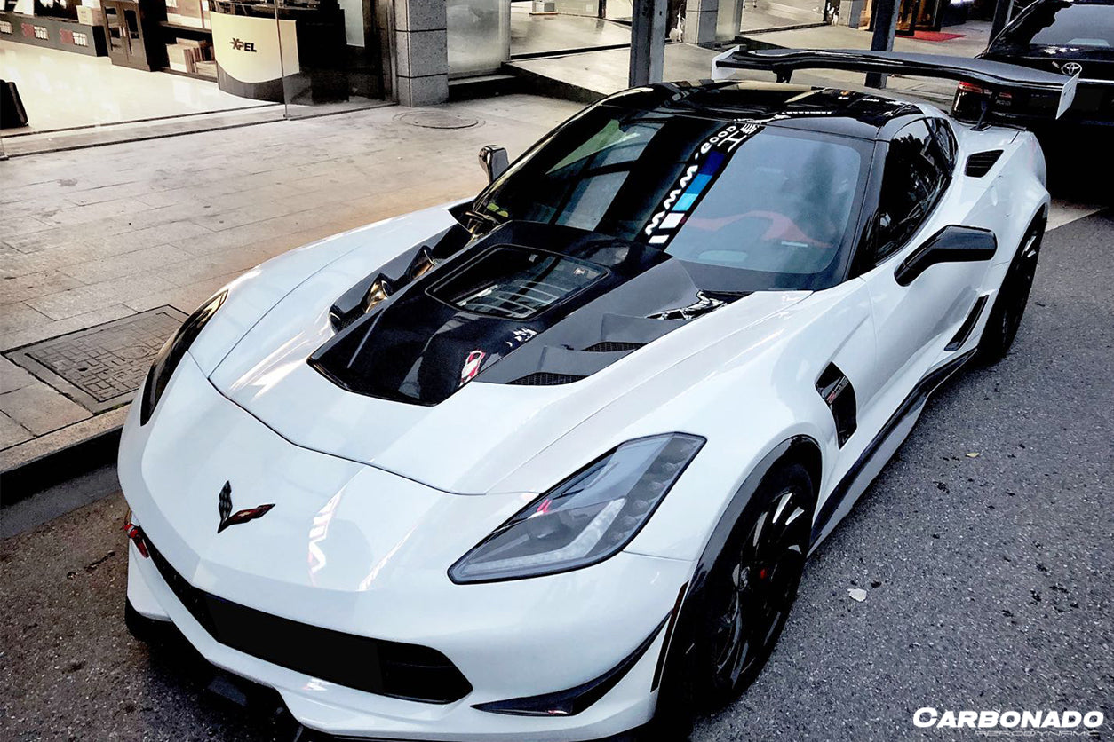 Carbonado 2013-2019 Corvette C7 Z06 Grandsport AR Style Carbon Fiber Side Skirts Extension