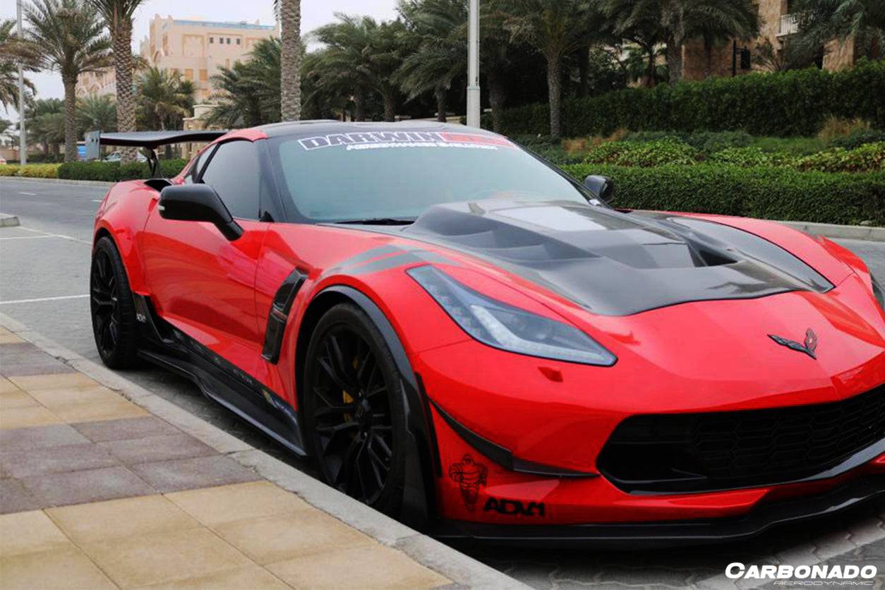 Carbonado 2013-2019 Corvette C7 Z06 Grandsport AR Style Carbon Fiber Side Skirts Extension