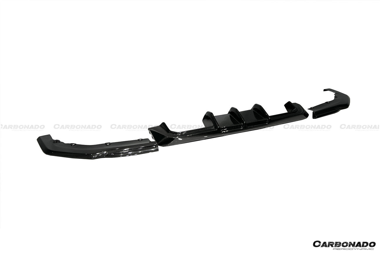 Carbonado 2021-2024 BMW M3 G80  G81 M4 G82   G83 MTN Style DRY Carbon Fiber Rear Diffuser Lip with Winglets