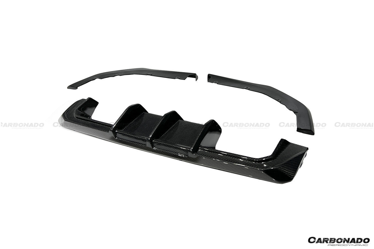 Carbonado 2021-2024 BMW M3 G80  G81 M4 G82   G83 MTN Style DRY Carbon Fiber Rear Diffuser Lip with Winglets
