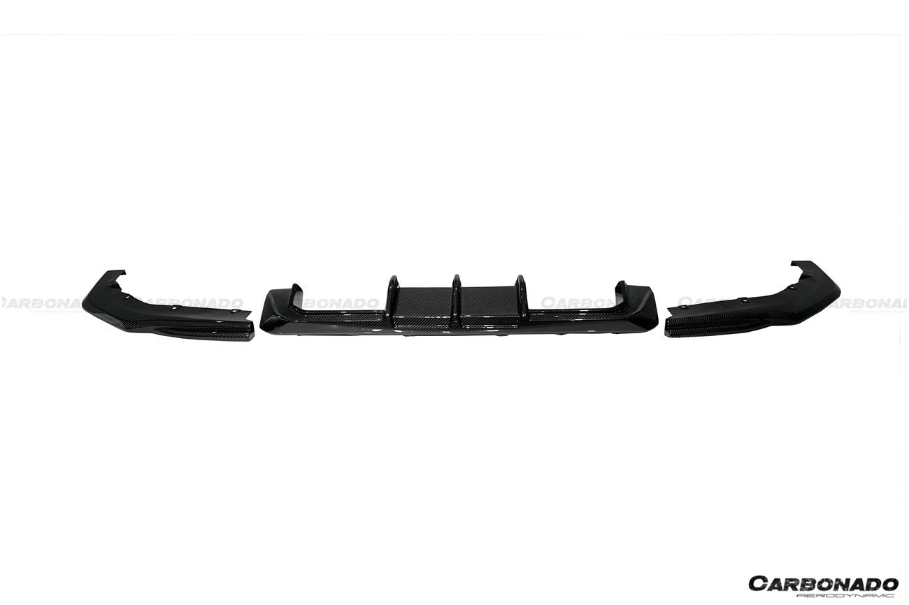 Carbonado 2021-2024 BMW M3 G80  G81 M4 G82   G83 MTN Style DRY Carbon Fiber Rear Diffuser Lip with Winglets