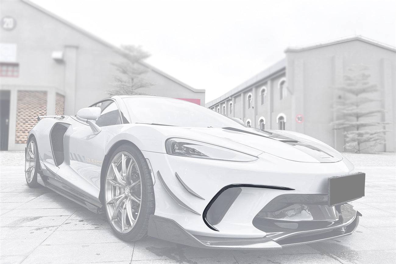 Ventilaciones de aire del parachoques delantero de fibra de carbono seco estilo McLaren GT WP Carbonado 2020-2023