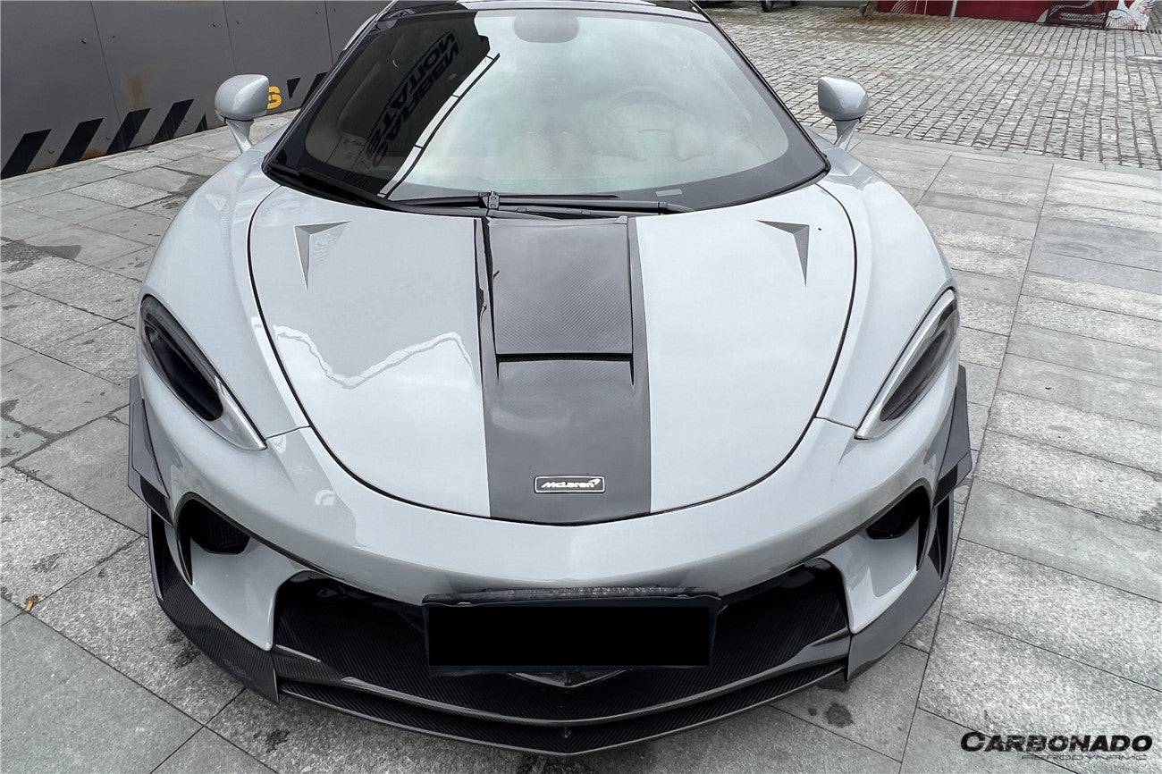 Ventilaciones de aire del parachoques delantero de fibra de carbono seco estilo McLaren GT WP Carbonado 2020-2023