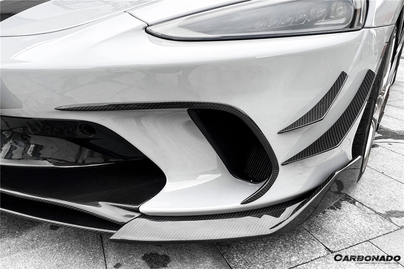 Ventilaciones de aire del parachoques delantero de fibra de carbono seco estilo McLaren GT WP Carbonado 2020-2023
