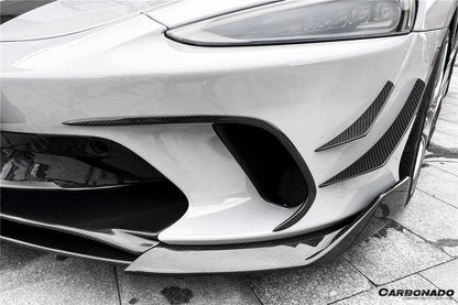 Ventilaciones de aire del parachoques delantero de fibra de carbono seco estilo McLaren GT WP Carbonado 2020-2023