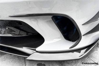 Ventilaciones de aire del parachoques delantero de fibra de carbono seco estilo McLaren GT WP Carbonado 2020-2023