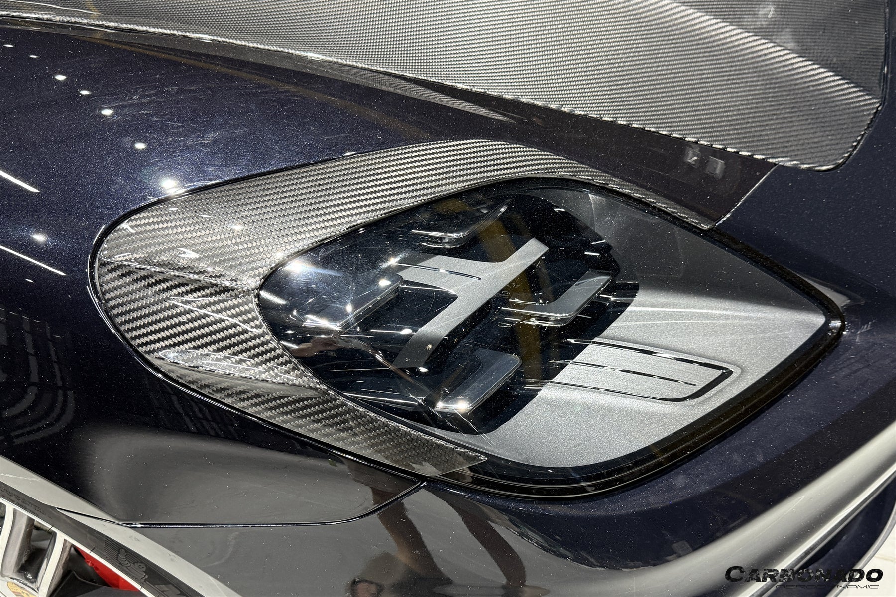 Carbonado OD Style Dry Carbon Fiber Headlight Eyelid Eyebrow Cover | 2024-2025 Porsche Panamera 976