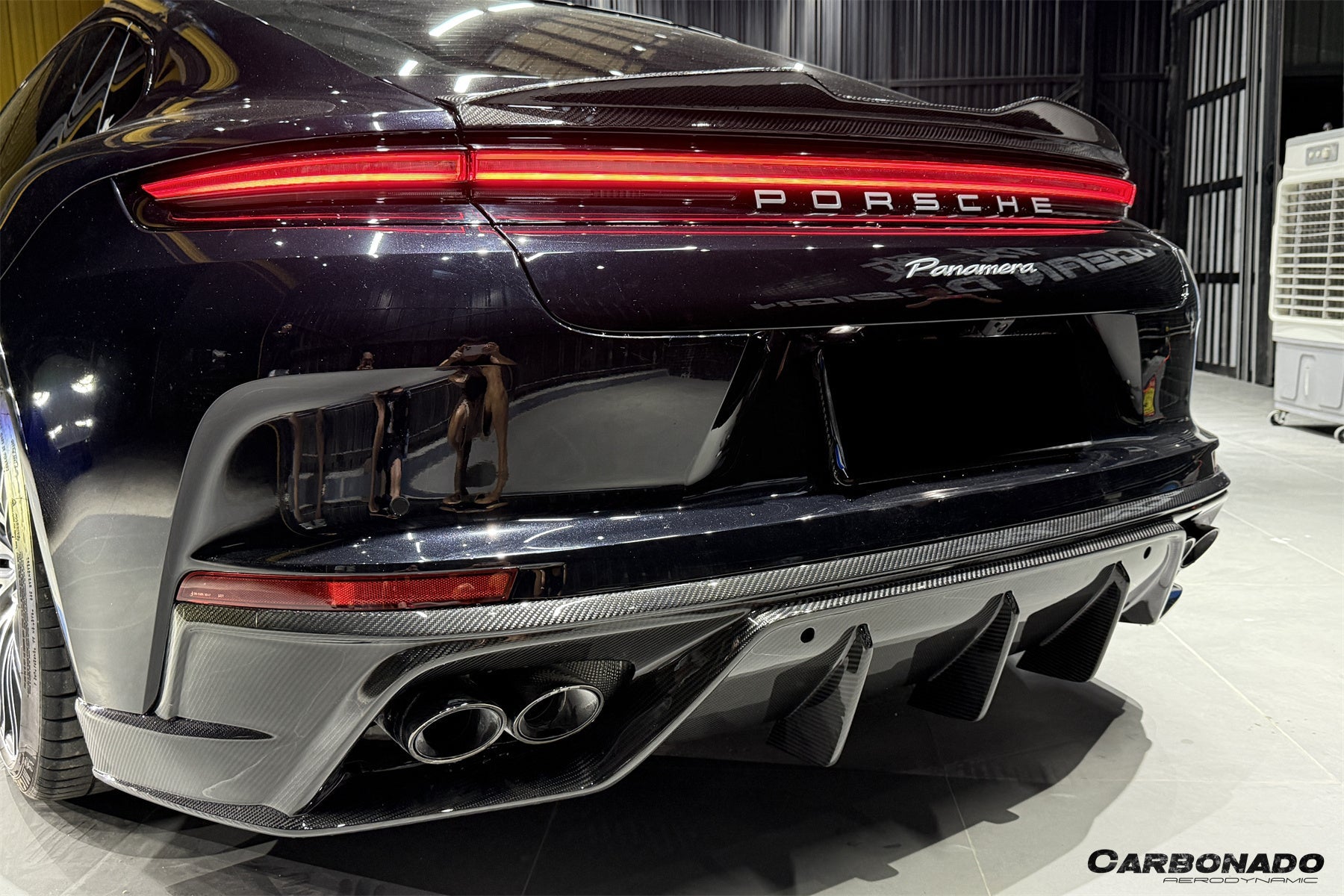 Carbonado OD Style Dry Carbon Fiber Rear Diffuser Lip | 2024-2025 Porsche Panamera 976