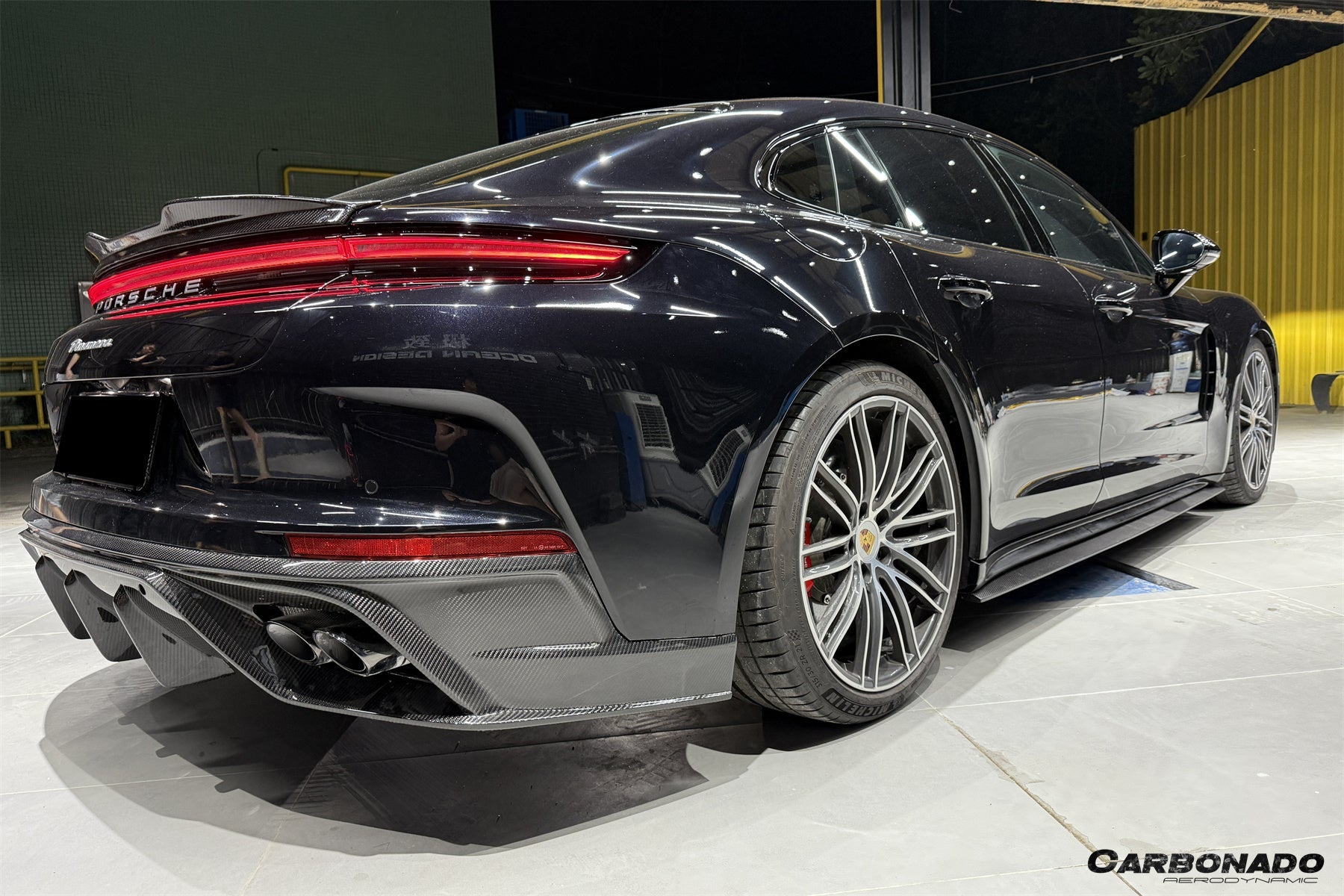Carbonado OD Style Dry Carbon Fiber Rear Diffuser Lip | 2024-2025 Porsche Panamera 976