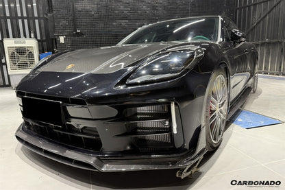Carbonado OD Style Dry Carbon Fiber Headlight Eyelid Eyebrow Cover | 2024-2025 Porsche Panamera 976