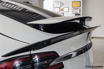 Carbonado 2016-2025 Tesla Model X SUV BS Style Carbon Fiber Trunk Spoiler