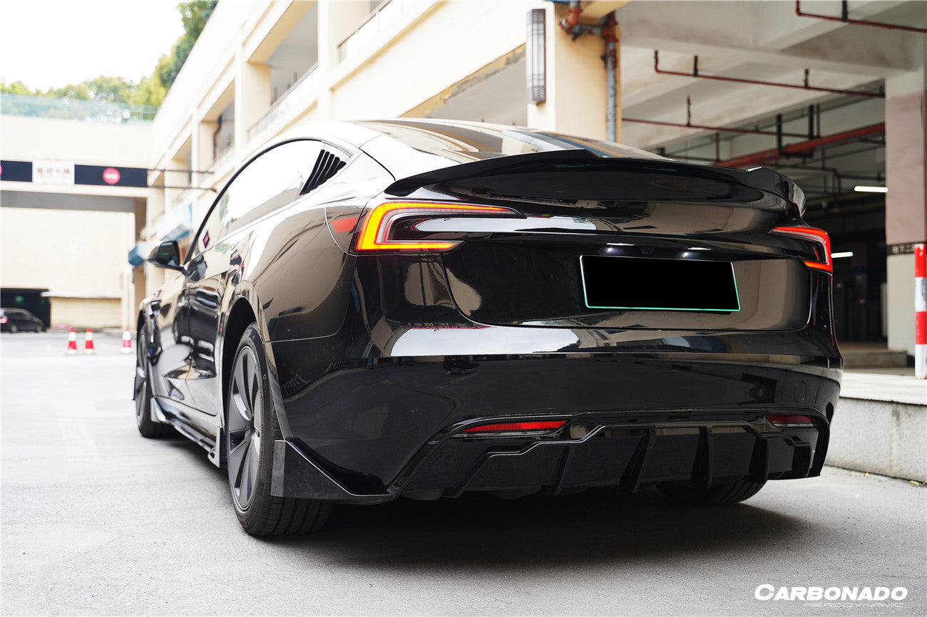 Carbonado 2024-UP Tesla Model 3 Highland RWD & AWD Fast Style Carbon Fiber Pattern Look body kit