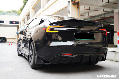 Carbonado 2024-UP Tesla Model 3 Highland RWD & AWD Fast Style Carbon Fiber Pattern Look body kit