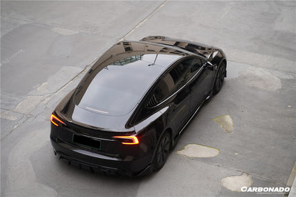 Carbonado 2024-UP Tesla Model 3 Highland RWD & AWD Fast Style Carbon Fiber Pattern Look body kit