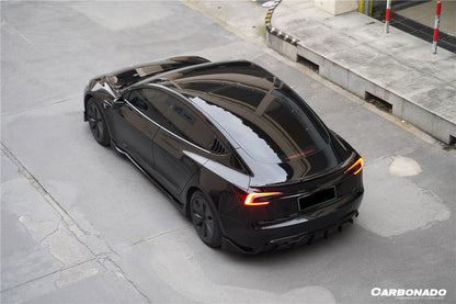 Carbonado 2024-UP Tesla Model 3 Highland RWD & AWD Fast Style Carbon Fiber Pattern Look body kit