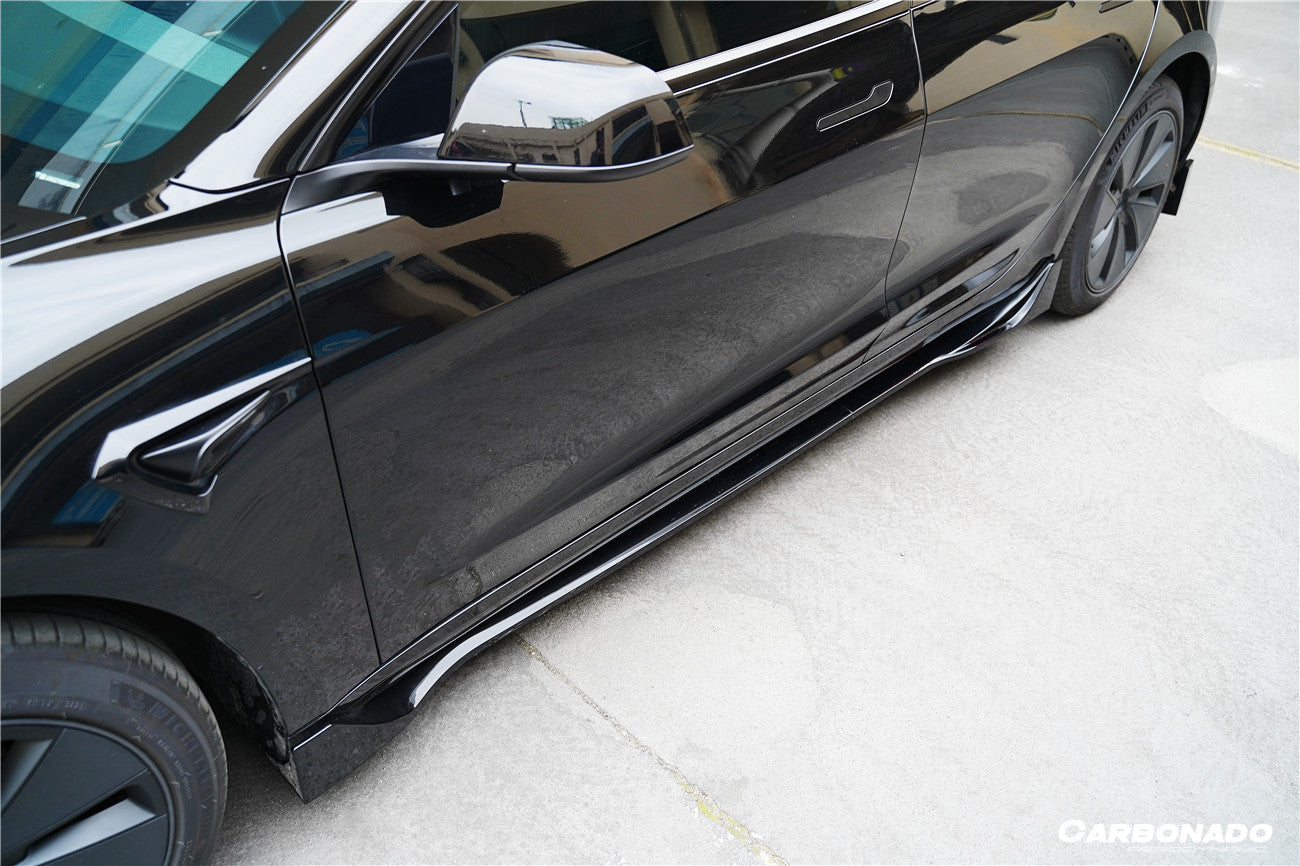 Carbonado 2024-UP Tesla Model 3 Highland RWD & AWD Fast Style Carbon Fiber Pattern Look body kit