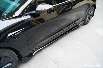 Carbonado 2024-UP Tesla Model 3 Highland RWD & AWD Fast Style Carbon Fiber Pattern Look body kit