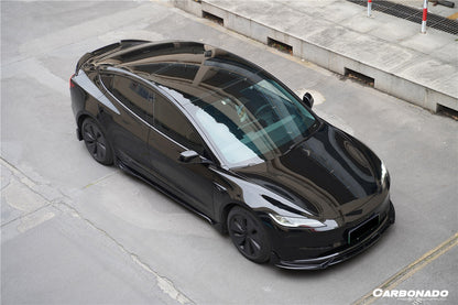 Carbonado 2024-UP Tesla Model 3 Highland RWD & AWD Fast Style Carbon Fiber Pattern Look body kit