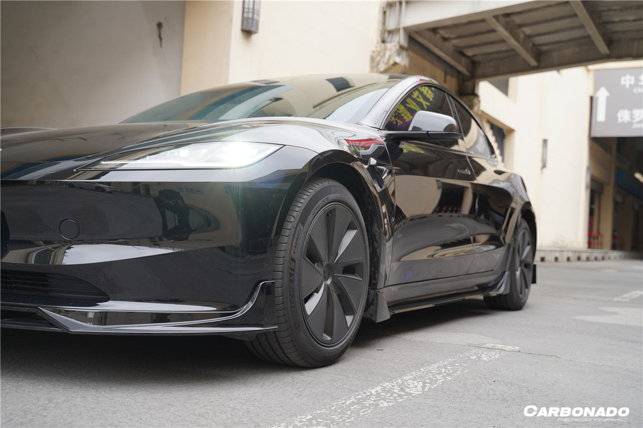Carbonado 2024-UP Tesla Model 3 Highland RWD & AWD Fast Style Carbon Fiber Pattern Look body kit