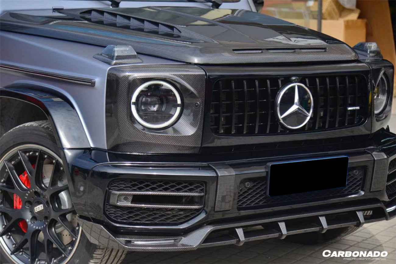 Borde delantero de fibra de carbono seco estilo TC para Mercedes Benz G63 AMG W464 G-Wagon 2018-2024 Carbonado