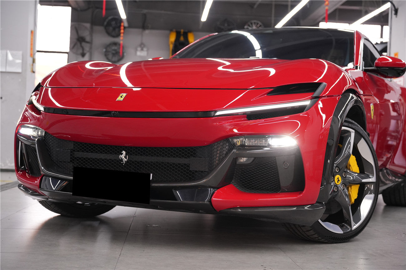 Borde delantero de fibra de carbono seco estilo OEM Ferrari Purosangue FUV tipo F175 Carbonado 2023-2025