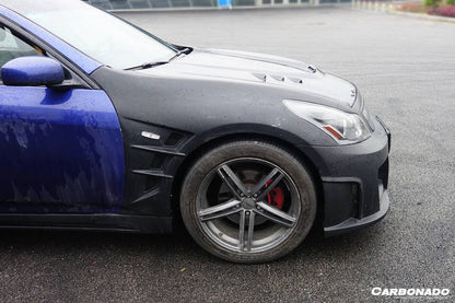 Guardabarros estilo ELT para Infiniti G25, G35 y G37 Sedán Carbonado 2007-2013