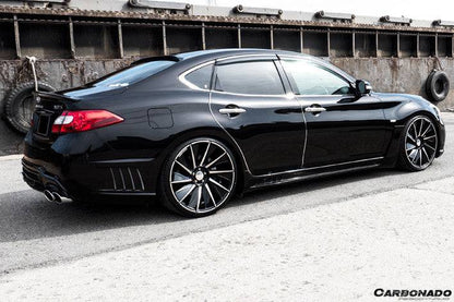 Faldones laterales estilo WD para Infiniti Q70L Carbonado 2014-2019