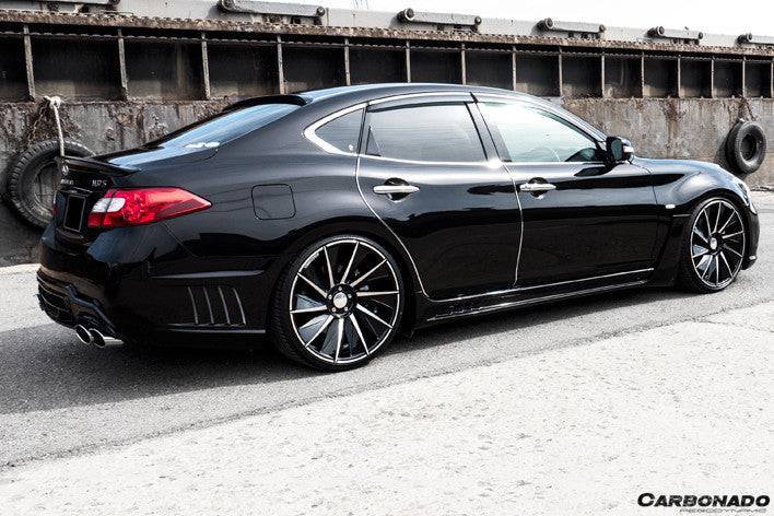 Faldones laterales estilo WD para Infiniti Q70L Carbonado 2014-2019