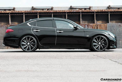 Faldones laterales estilo WD para Infiniti Q70L Carbonado 2014-2019