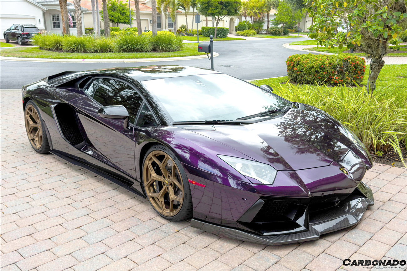 Faldones laterales de fibra de carbono estilo DM para Lamborghini Aventador LP700 Coupé Roadster Carbonado 2011-2016