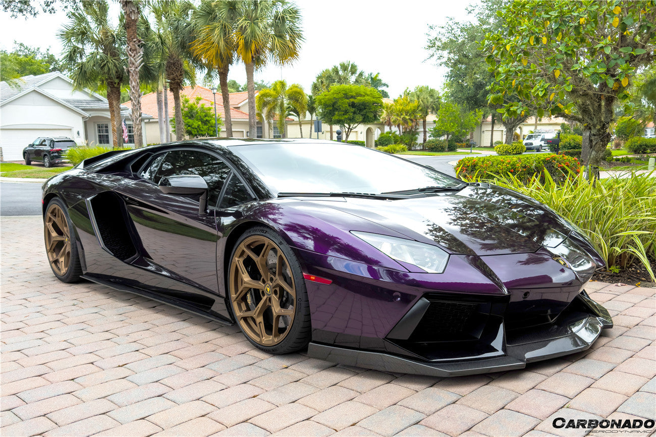Carbonado 2011-2016 Lamborghini Aventador LP700 Coupe  Roadster DM Style Carbon Fiber Front Lip