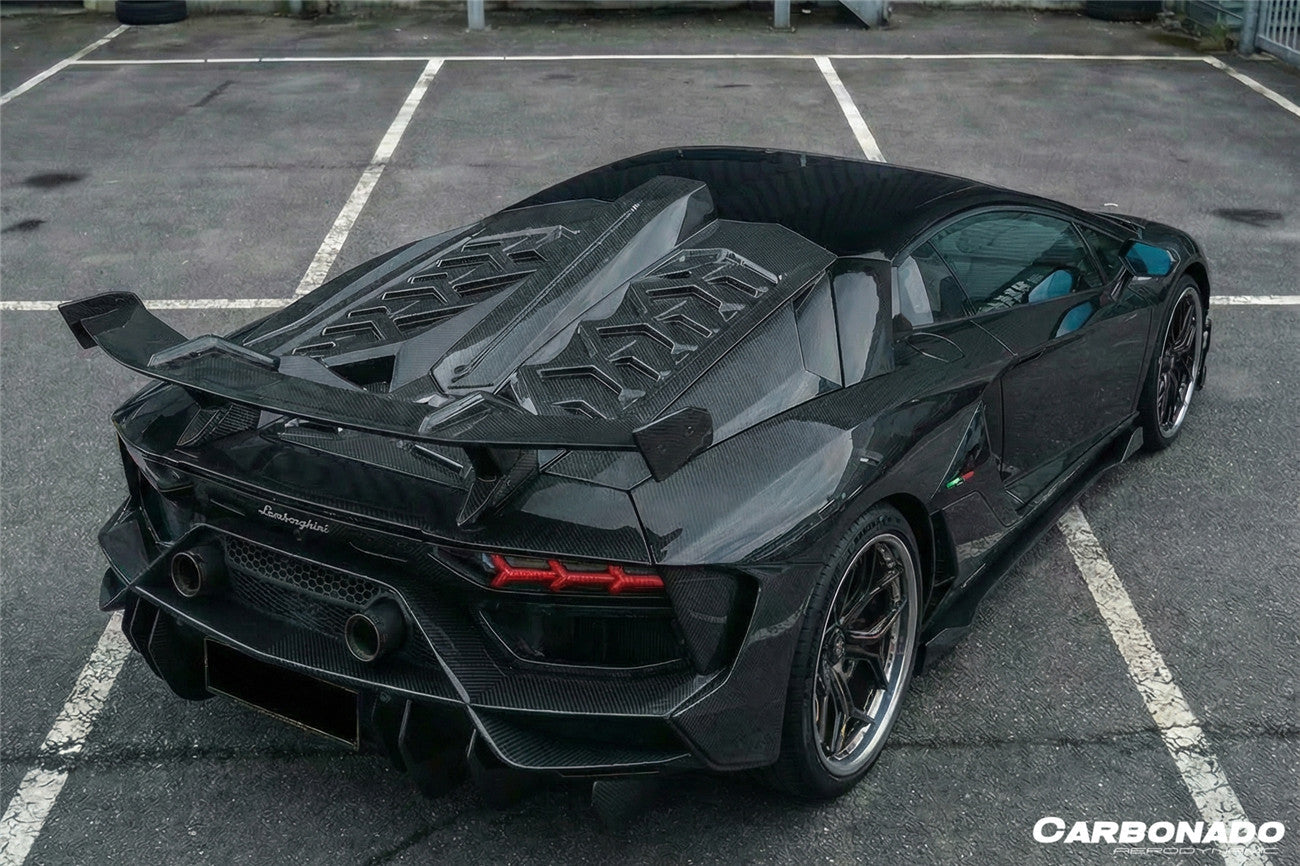 Carbonado 2011-2021 Lamborghini Aventador LP700 LP720 LP750 LP740 Coupe CA Style Carbon Fiber Engine Hood And Wing