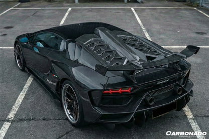 Carbonado 2011-2021 Lamborghini Aventador LP700 LP720 LP750 LP740 Coupe CA Style Carbon Fiber Engine Hood And Wing