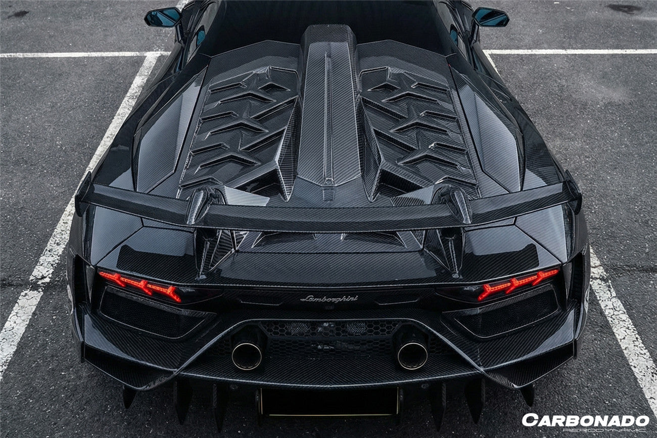 Carbonado 2011-2021 Lamborghini Aventador LP700 LP720 LP750 LP740 Coupe CA Style Carbon Fiber Engine Hood And Wing