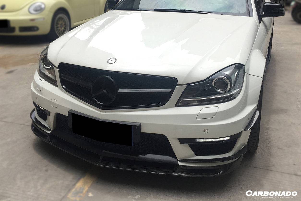 Mercedes Benz W204 C63 AMG Sedán Coupé BK Style Carbonado 2012-2014 Canard delantero
