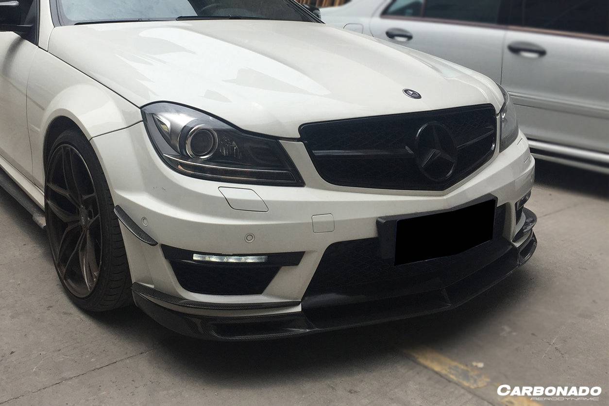 Mercedes Benz W204 C63 AMG Sedán Coupé BK Style Carbonado 2012-2014 Canard delantero