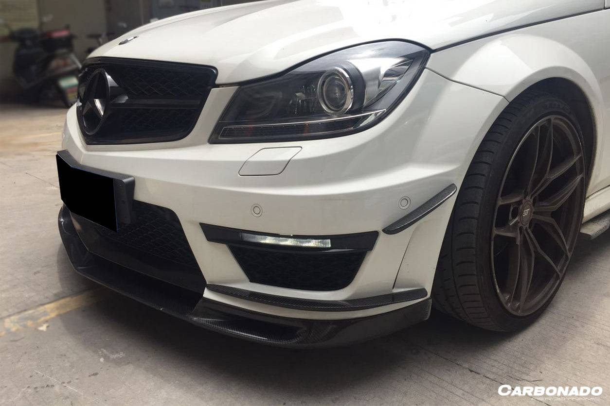 Mercedes Benz W204 C63 AMG Sedán Coupé BK Style Carbonado 2012-2014 Canard delantero