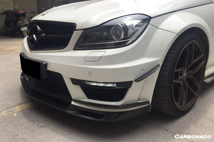 Mercedes Benz W204 C63 AMG Sedán Coupé BK Style Carbonado 2012-2014 Canard delantero